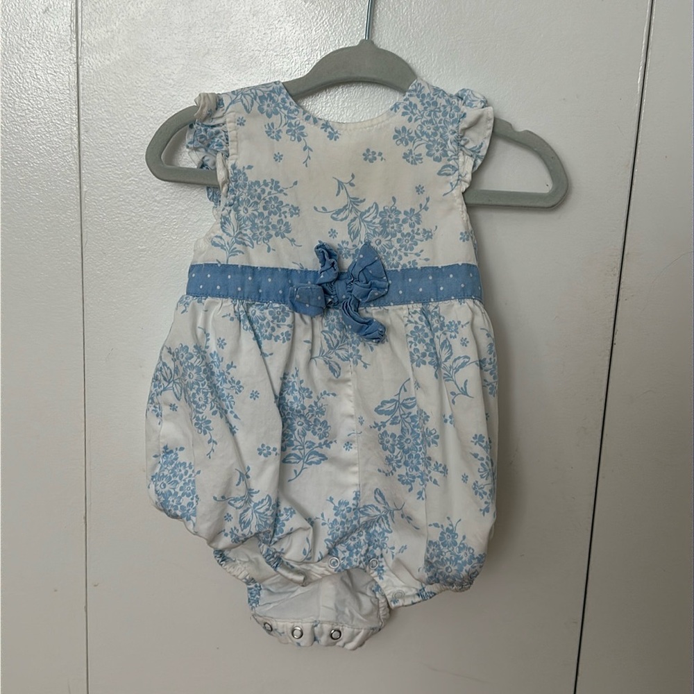 Little Me Blue Floral One Piece